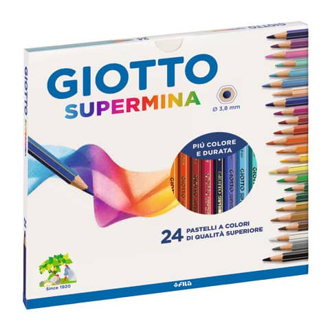 Matite colorate GIOTTO Supermina assortiti astuccio da 24 - F235800